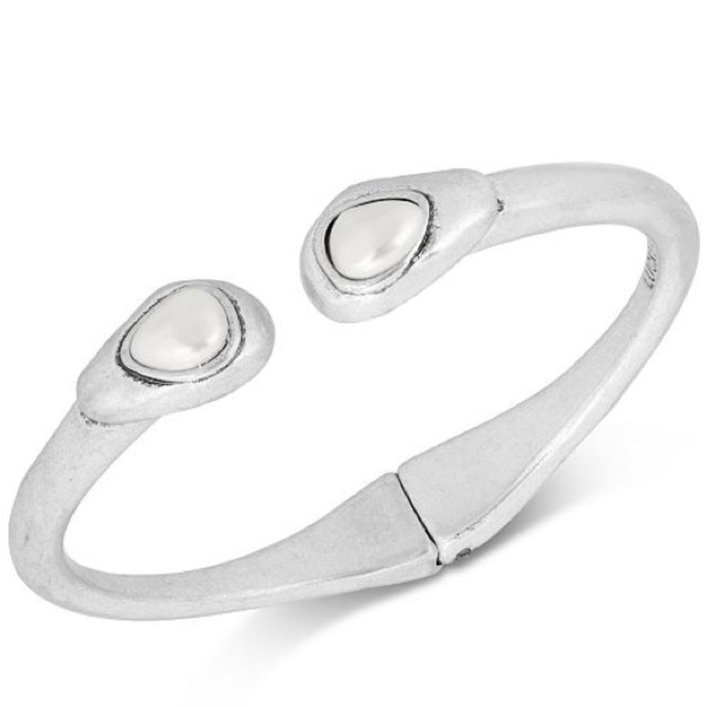 Lucky Brand Silver Pearl Hinge Cuff - Picture 1 of 4
